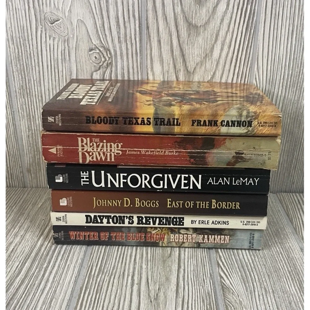 Vintage Western Paperback Book Lot of 6 The Unforgiven East of the Border Texas
